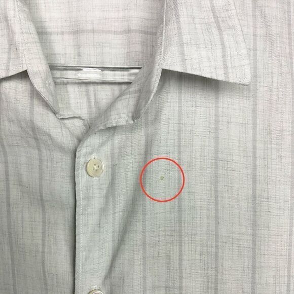 Theory White Gray Button Up Long Sleeve Shirt Large - Picture 2 of 6